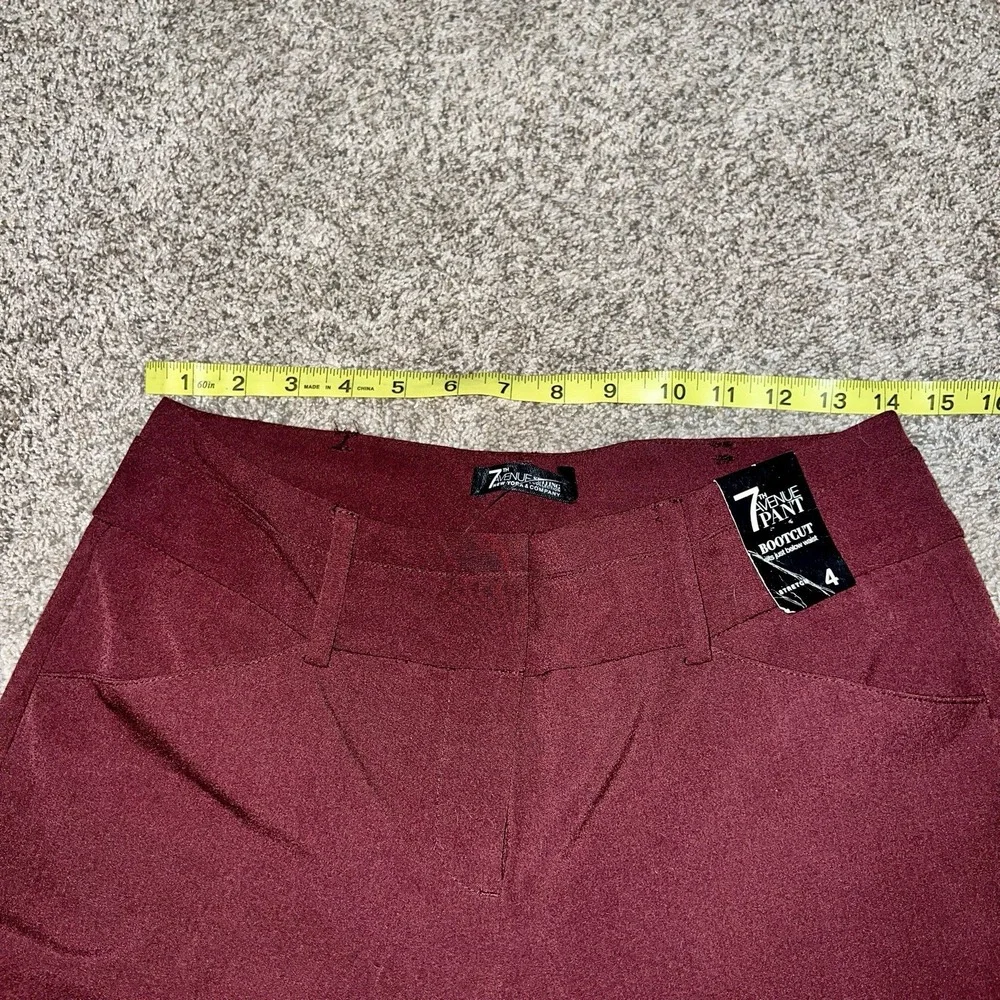 Brand New 7th Avenue Pant Bootcut New York & Company Maroon/Burgundy‎ Pants Sz 4